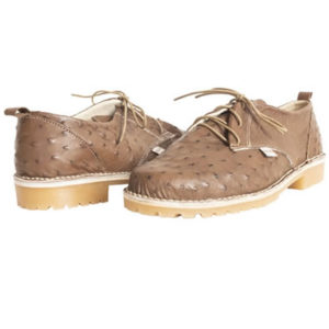 Ostrich Leather Shoes-Kango Tabac