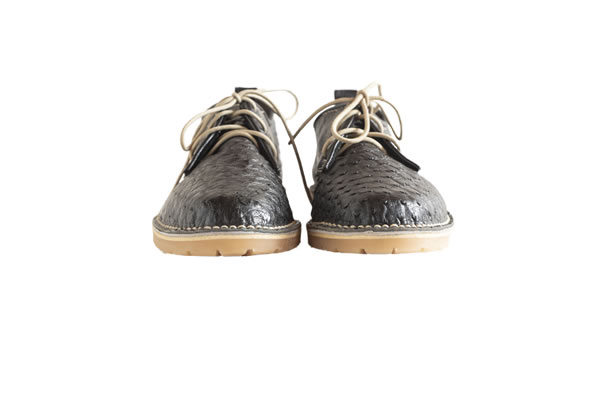 Ostrich Leather Shoes-Black - Image 2