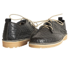 Ostrich Leather Shoes-Black
