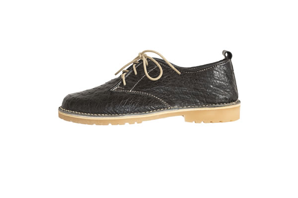 Ostrich Leather Shoes-Black - Image 3