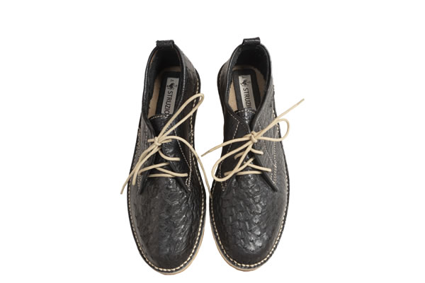 Ostrich Leather Shoes-Black - Image 4