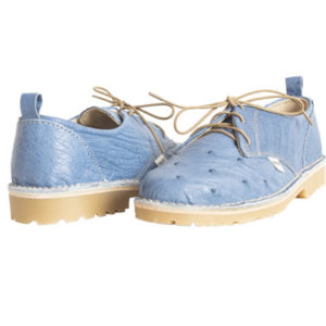 Ostrich Leather shoes light blue