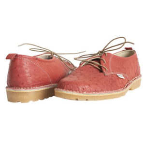 Ostrich Leather Shoes-Scarlet Red